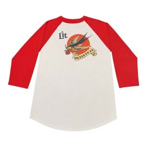 Lit Band Breakaway Swallow Tattoo Graphic Raglan 3/4 Sleeve
